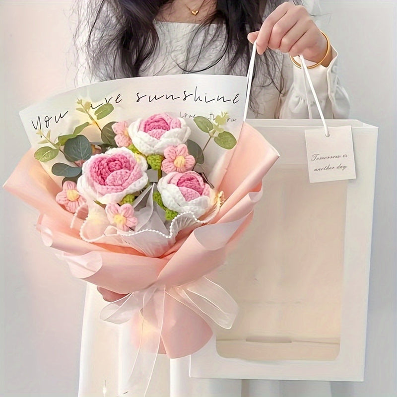 Kézzel Készített Horgolt Virágcsokor – Tökéletes Ajándék Anyák Napjára