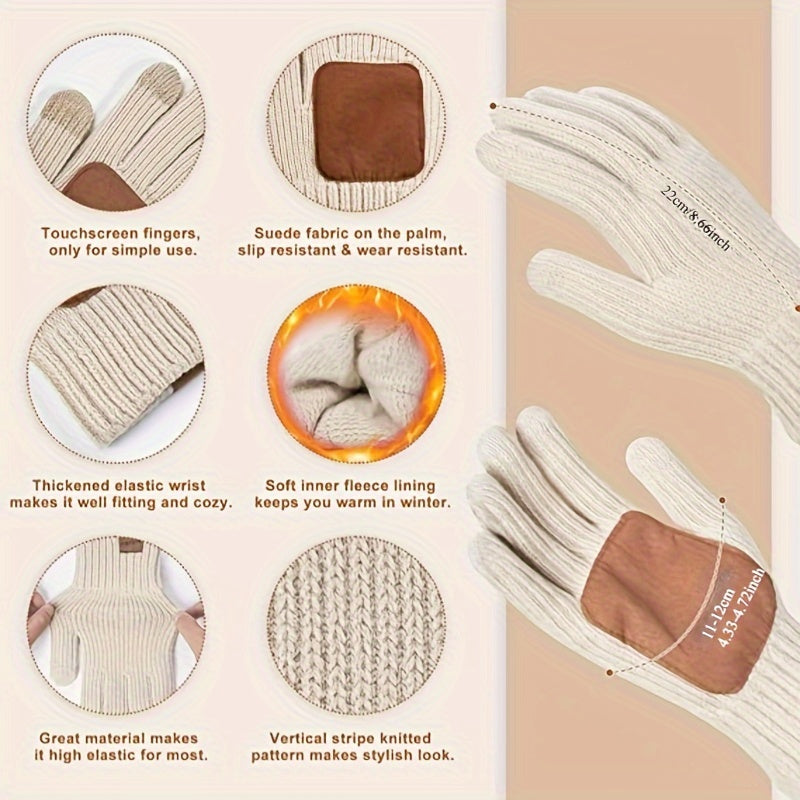 Lieke 3 az 1-ben téli szett – Meleg kötött sapka, sál és kesztyűk