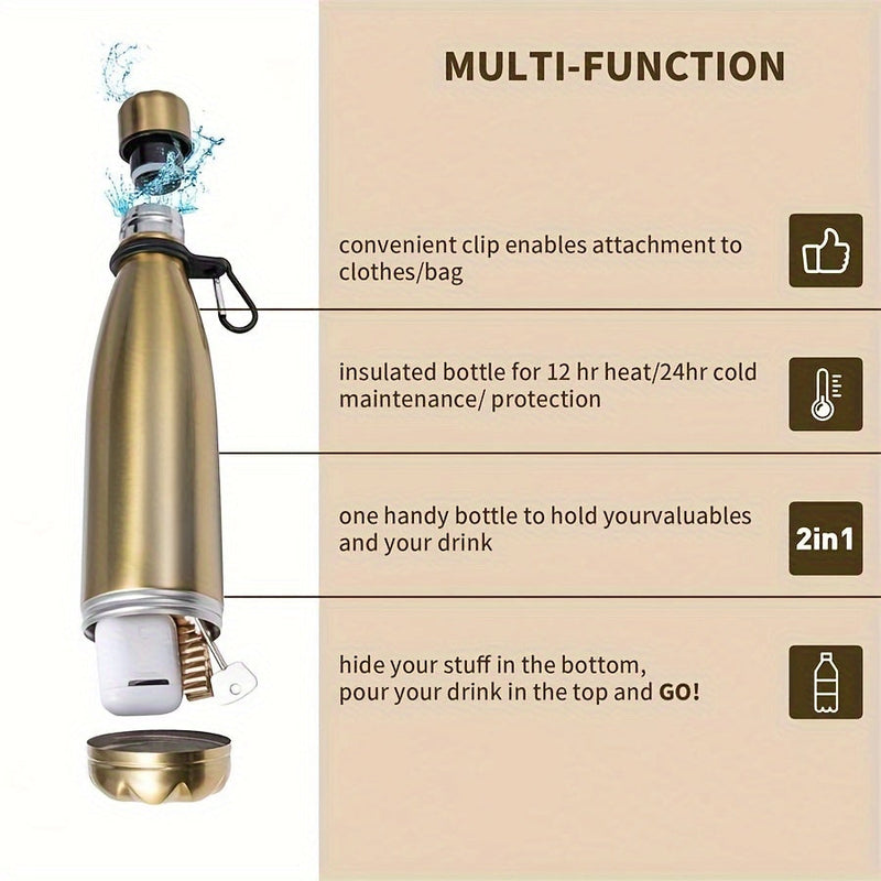 Sticlă de apă SafeHydrate – Inovatoare cu compartiment ascuns pentru lucruri de valoare
