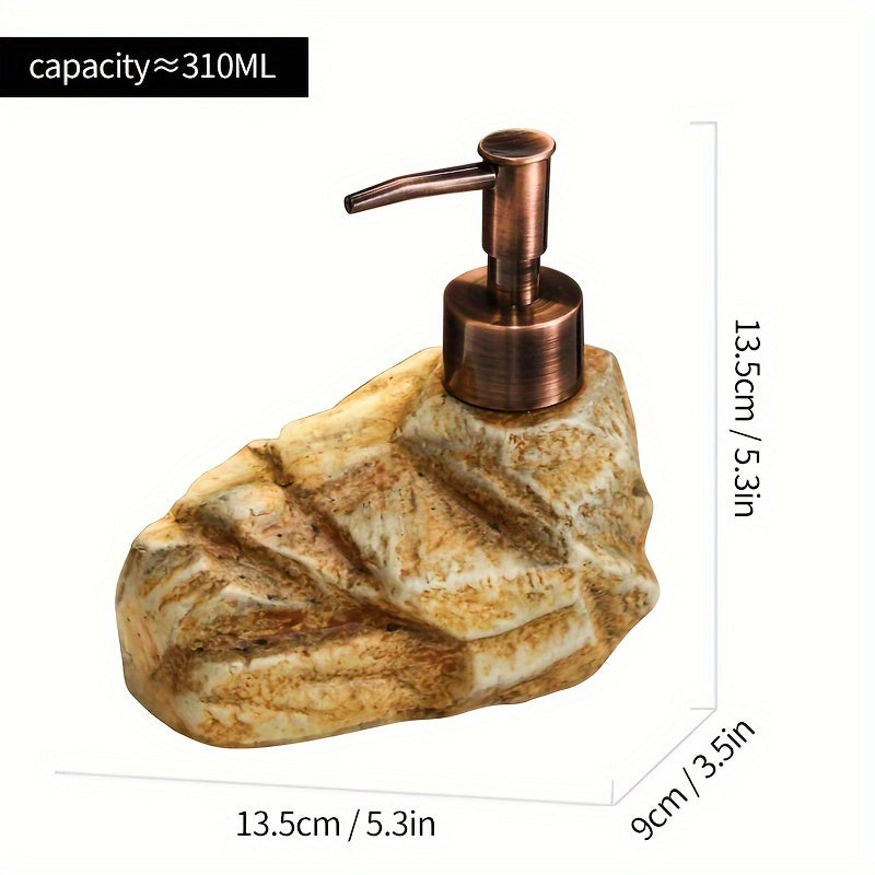 Rustykalny dozownik do mydła w stylu kamienia – Funkcjonalny i klimatyczny