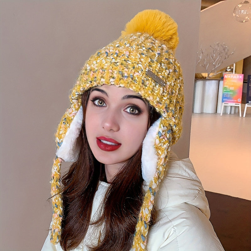 Olivia Căciulă Caldă de Iarnă – Căciulă Tricotată cu Fleece și Urechi