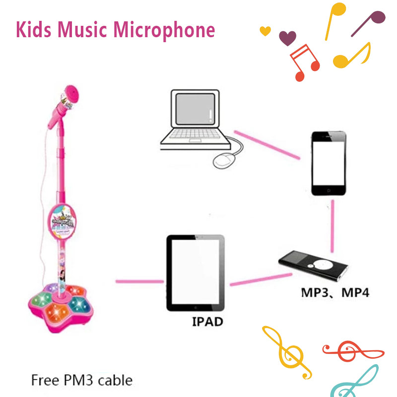 Microfon Karaoke pentru Copii StarSound cu Trepied – Interactiv și Educațional
