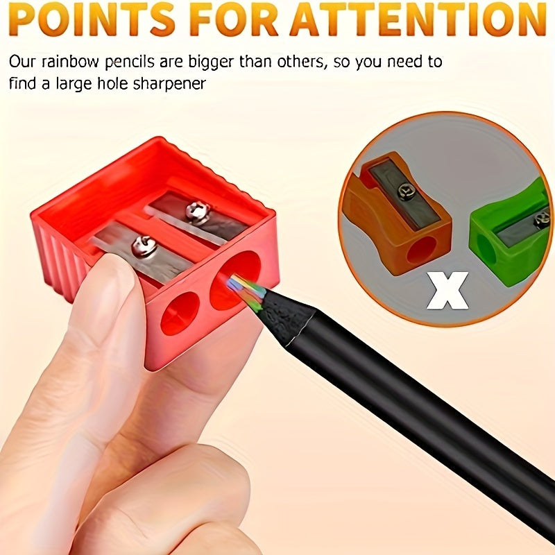 12-sztukowe Tęczowe Ołówki – Ołówki z Przejrzystym Kolorem z Grafitem 2mm do Sztuki i Pisania