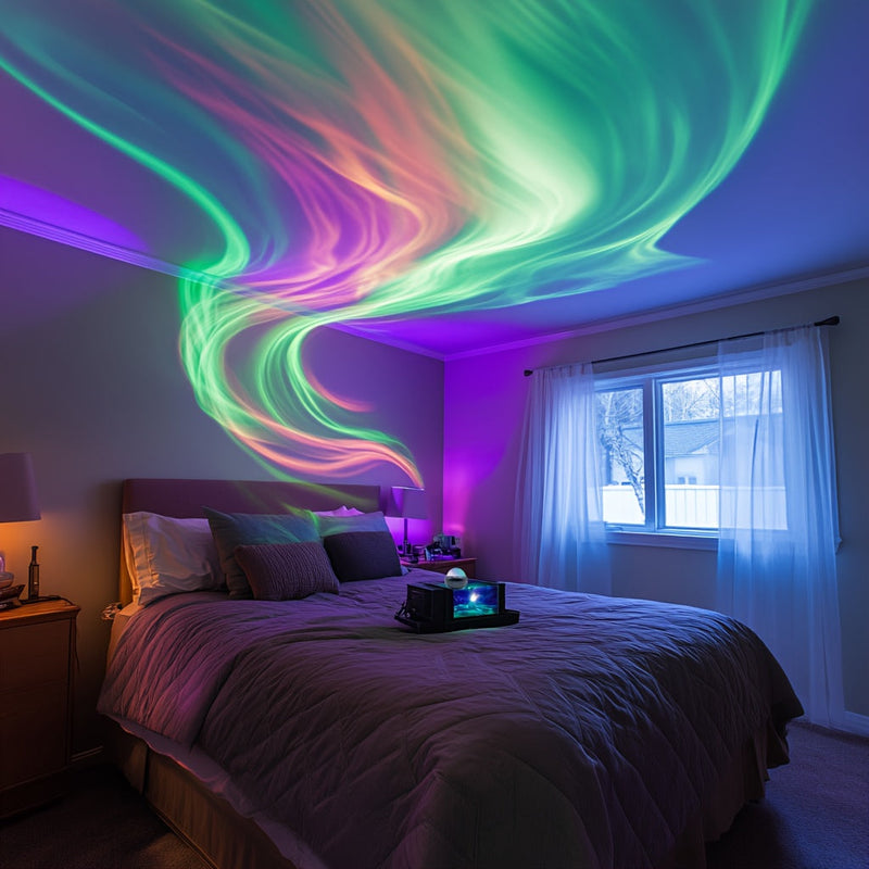 Magiczny Projektor Pokazu Świateł - Zachwycający Kolorowy Efekt Gwiezdnego Nieba