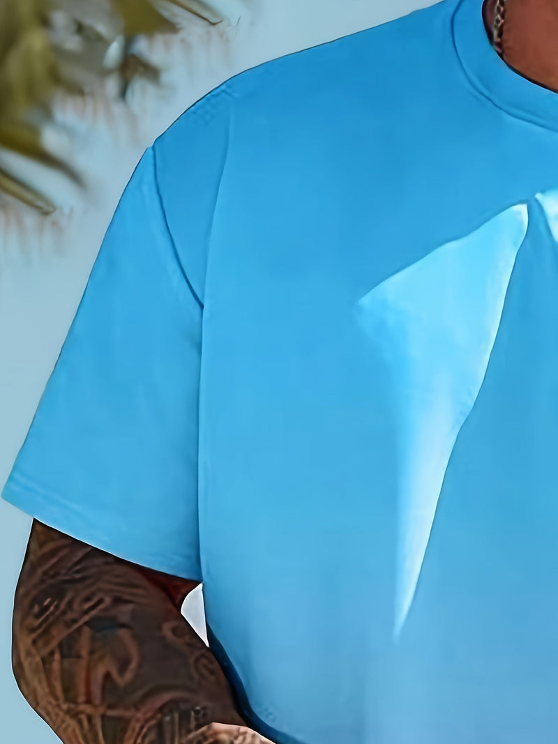 Trendy pohodlná pánská letní sada - pohodlné tričko a šortky pro volnočasový styl