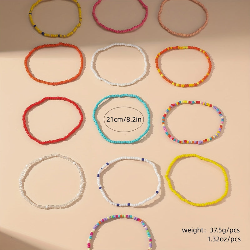 13 darabos Boho bokalánc készlet - kézzel készített gyöngyös kiegészítők nyárra