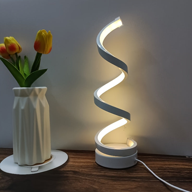 Lampa Biurkowa LED w Kształcie Spirali – Nowoczesne, Dimmowalne Oświetlenie