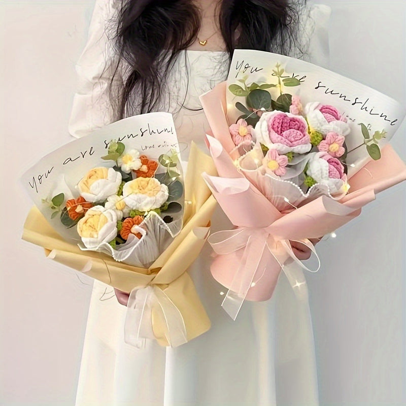 Kézzel Készített Horgolt Virágcsokor – Tökéletes Ajándék Anyák Napjára