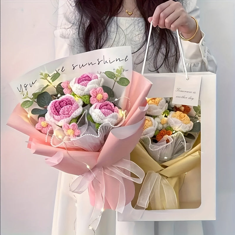 Kézzel Készített Horgolt Virágcsokor – Tökéletes Ajándék Anyák Napjára