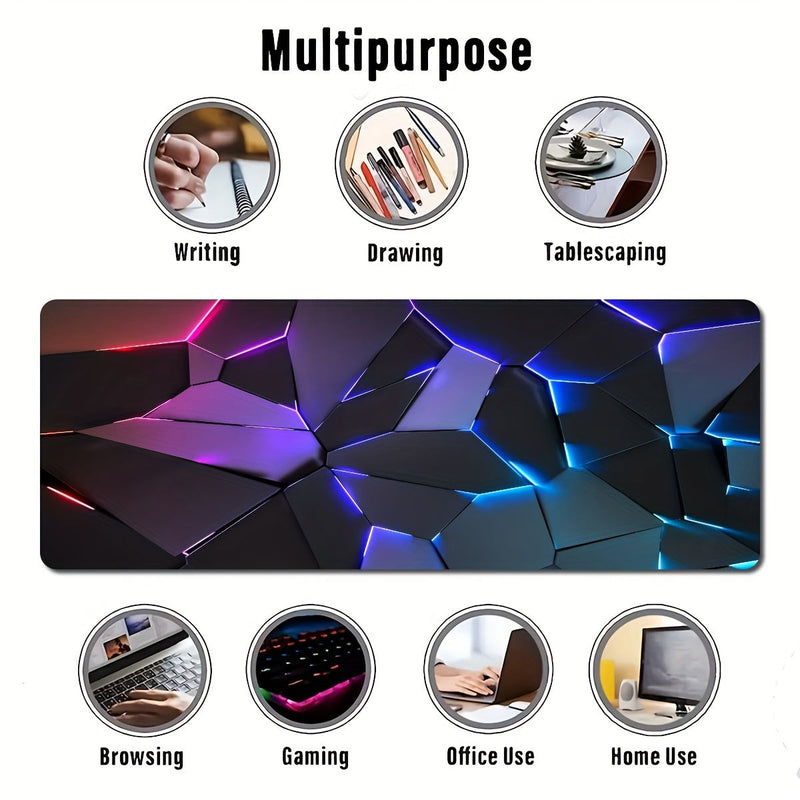 Covoraș Geometric de Gaming - Stilat, Durabil și Antiderapant pentru o Experiență Perfectă în Joc