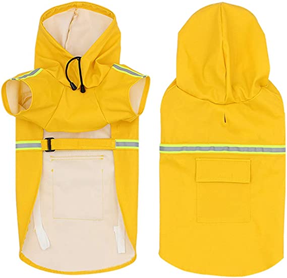 PupJoy - Odblaskowa Kurtka Przeciwdeszczowa dla Psów + Kaptur - Bezpieczny Spacer Nocny