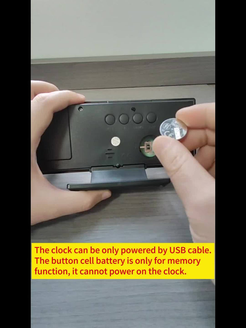 Projektor LED z budzikiem z regulacją 180° – Wyraźny wyświetlacz i funkcja drzemki do sypialni lub biura