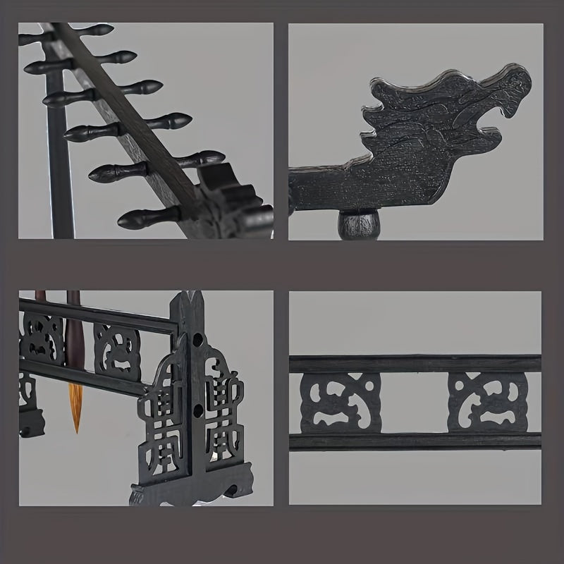 Elegancki Tradycyjny Stojak na Pędzle Kalligraficzne – Ręcznie Wykonany z 12 Szczelin