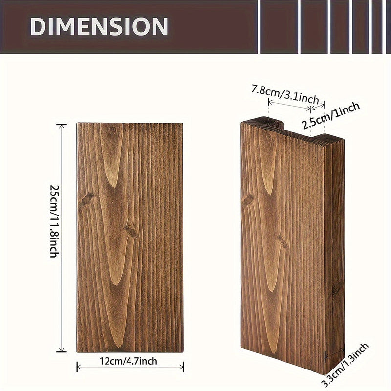 Rustykalny Drewniany Wazon Ścienny - Naturalna Atmosfera dla Każdego Wnętrza