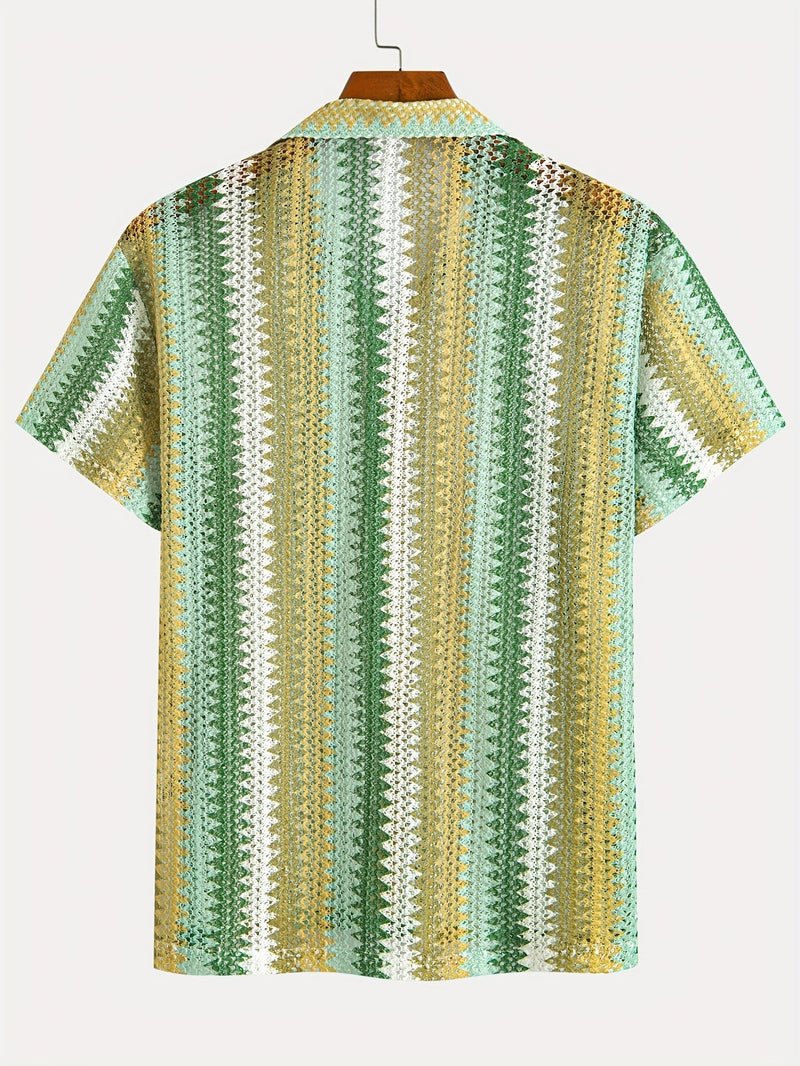 Męska Letnia Casual Koszula z Krótkim Rękawem – Woven Fabric dla Świeżego Wyglądu