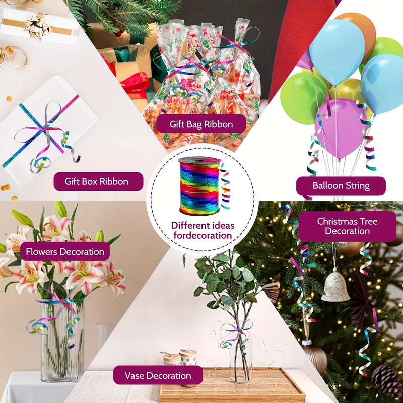 Set de panglici holografice pentru ondulat – Ideal pentru decorarea petrecerilor și ambalarea cadourilor