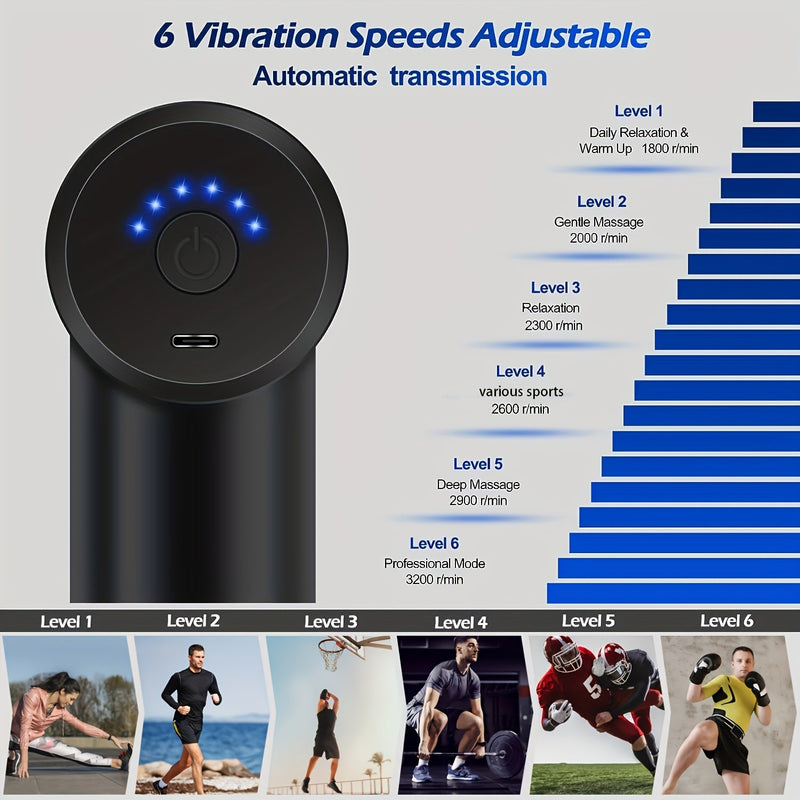 Kompaktowy Pistolet do Masażu - Potężne Relaksowanie dla Pleców i Szyi w Stylu