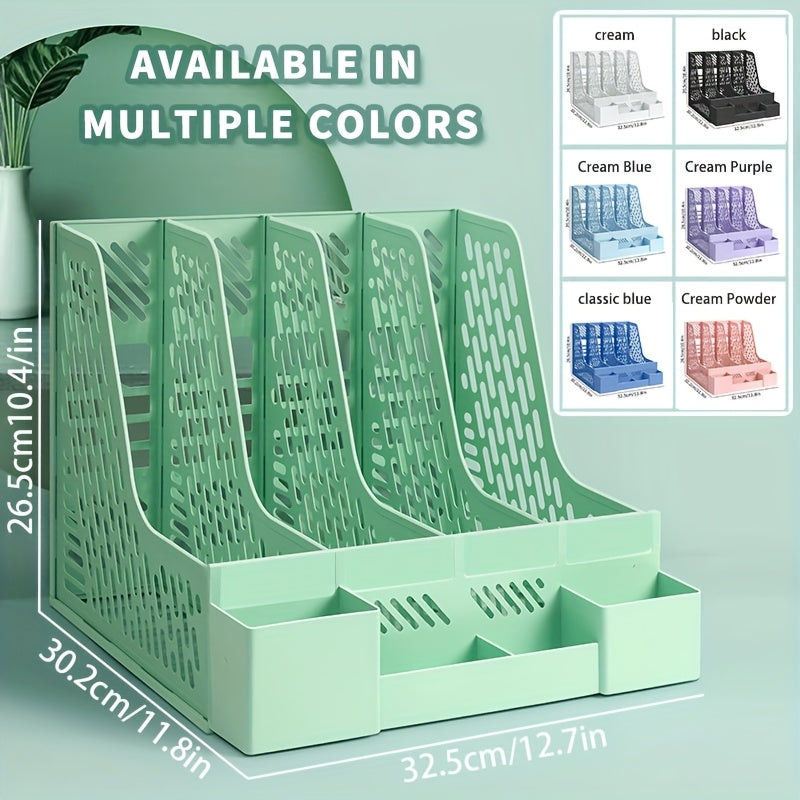 Asztali iratrendező – 4 rekesz, helytakarékos, levehető és irodai anyagokhoz alkalmas