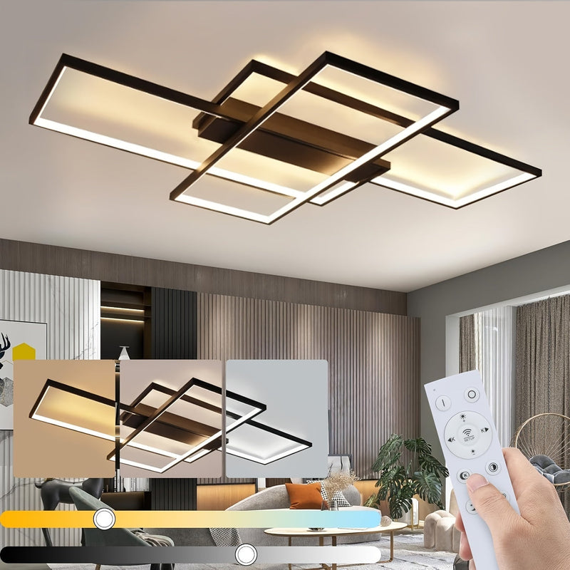 Nowoczesna Lampa Sufitowa LED z Geometrycznym Designem – Ściemniana i Z Pilotem