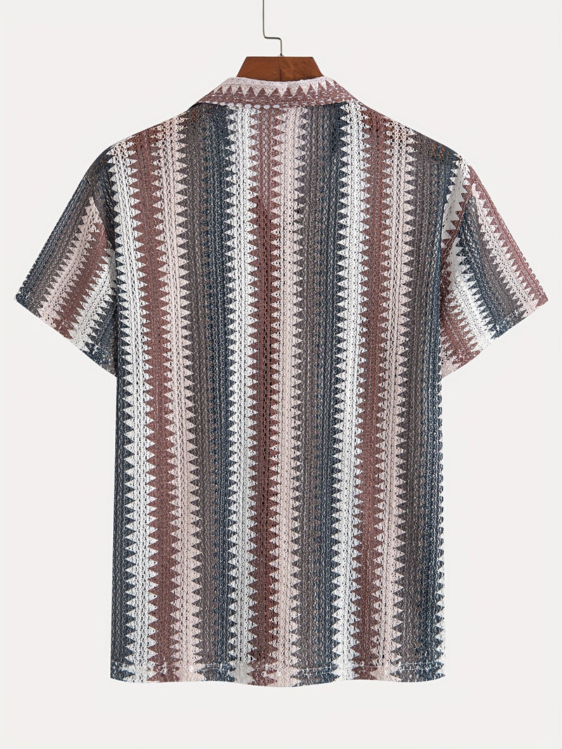 Męska Letnia Casual Koszula z Krótkim Rękawem – Woven Fabric dla Świeżego Wyglądu