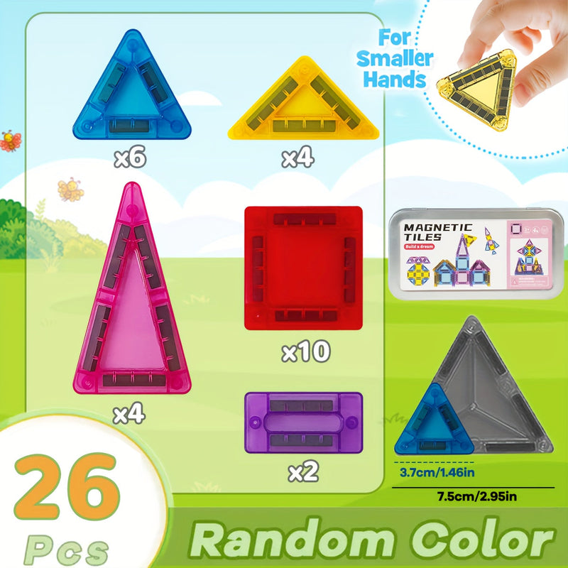 Mini set de blocuri magnetice de construcție – joacă compactă și versatilă