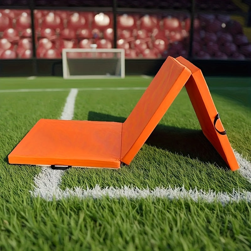 Saltea portabilă de yoga sub formă de triptic cu umplutură groasă, suprafață antiderapantă din PU și mâner