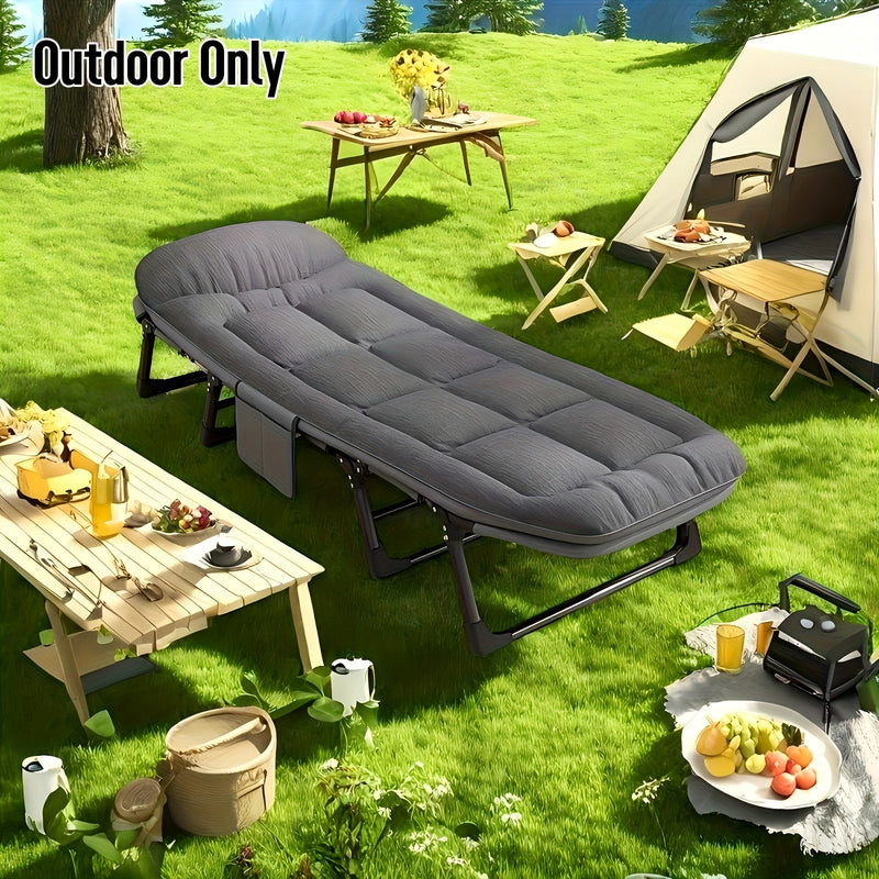 Składane Łóżko Kempingowe dla Dorosłych – Lekka Aluminiowa i Stal Nierdzewna Rama