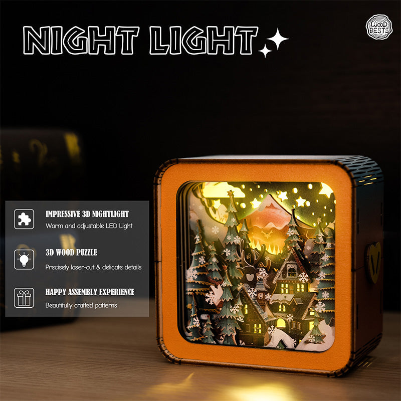 Nastrojowy 3D Dom Świąteczny z Oświetleniem - Ciepłe Światło LED i Unikalna Dekoracja