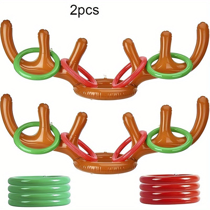 Ren din cauciuc cu coarne Joc de aruncat inele - Joc de Crăciun și petrecere distractivă
