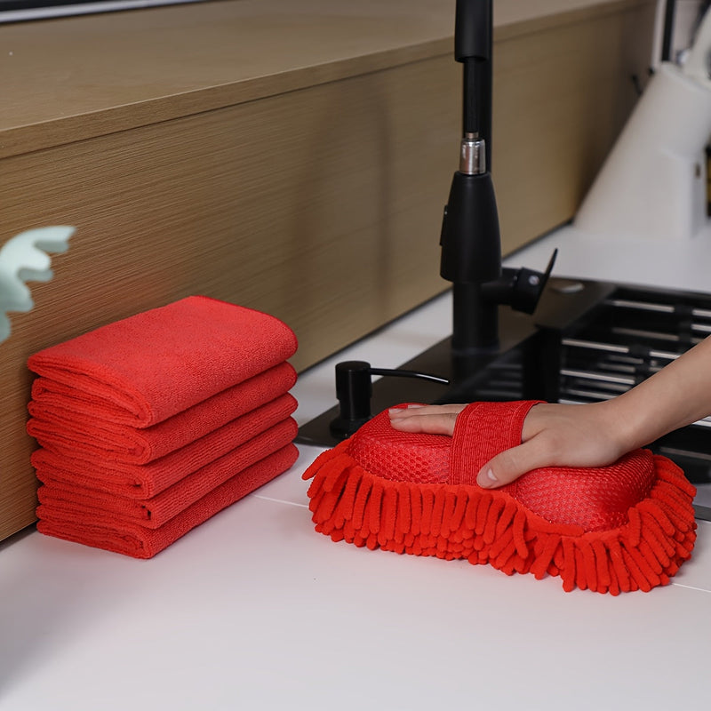 Set pentru Spălarea Mașinii cu Microfibră – Burete și Prosoape pentru Efecte Strălucitoare