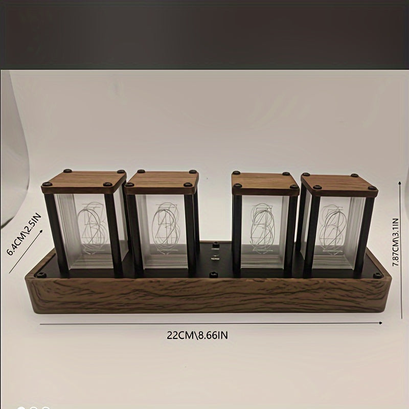 Nowoczesny Retro Rurkowy Zegar – RGB LED Cyfrowy Zegar do Unikalnej Dekoracji Wnętrz