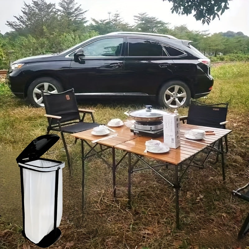 Regulowany Składany Uchwyt na Worki na Śmieci – Trójczłonowy Stojak z Regulacją Wysokości do Użytku w Domu lub na Zewnątrz