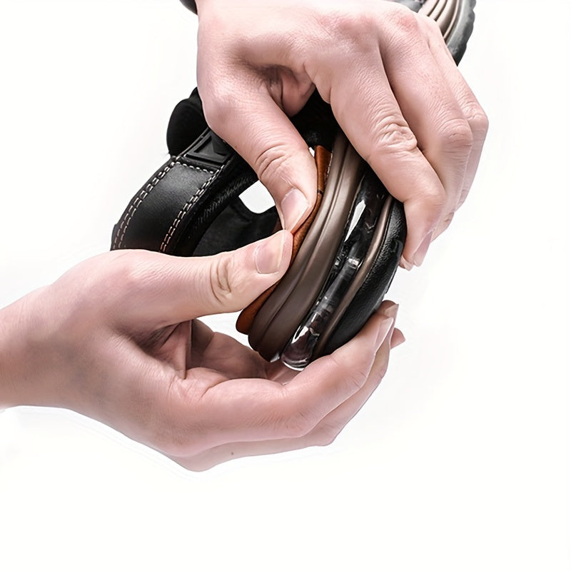 Premium Męskie Skórzane Sandały Plażowe – Regulowane i Z Amortyzacją