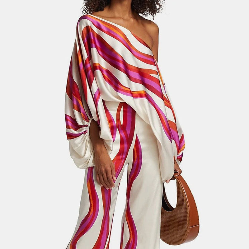 Elegancki Dwuczęściowy Zestaw Satynowy dla Kobiet – Kobiecy i Elegancki