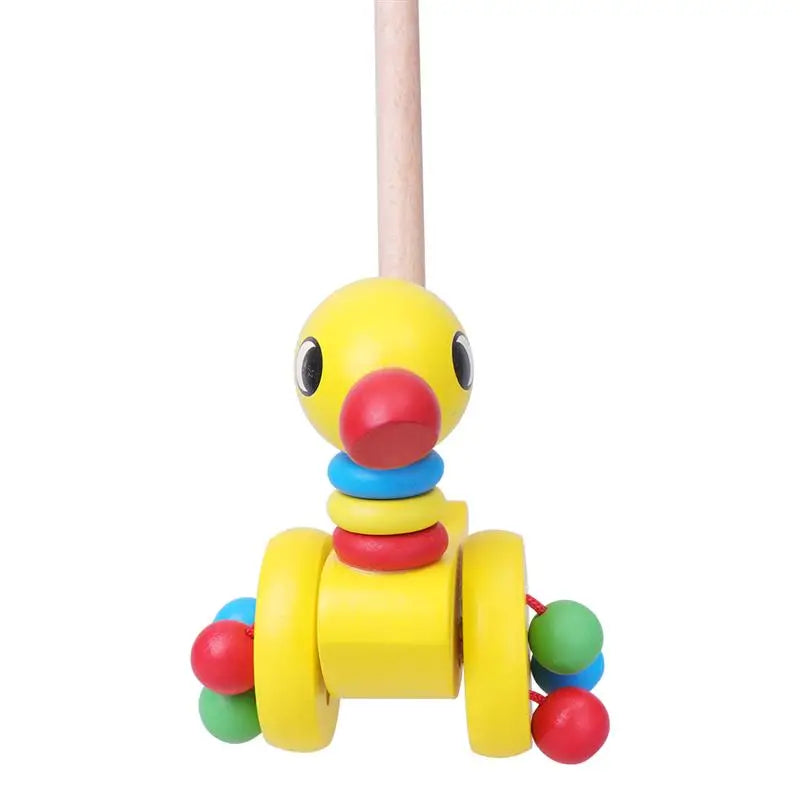 Wózek Pchacz Dinozaur dla Niemowląt - Edukacyjna Zabawka Drewniana dla Maluchów