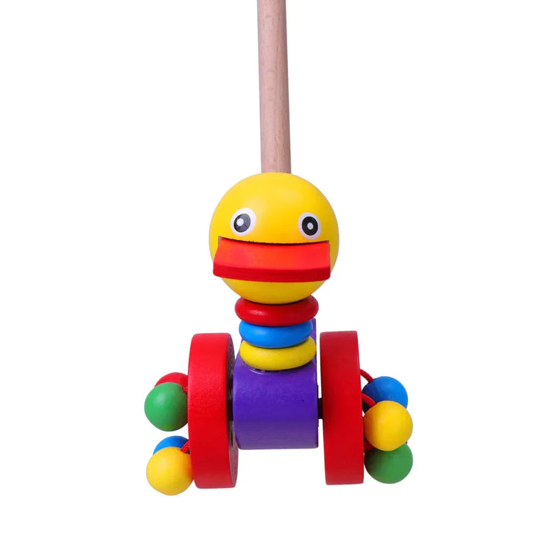 Wózek Pchacz Dinozaur dla Niemowląt - Edukacyjna Zabawka Drewniana dla Maluchów