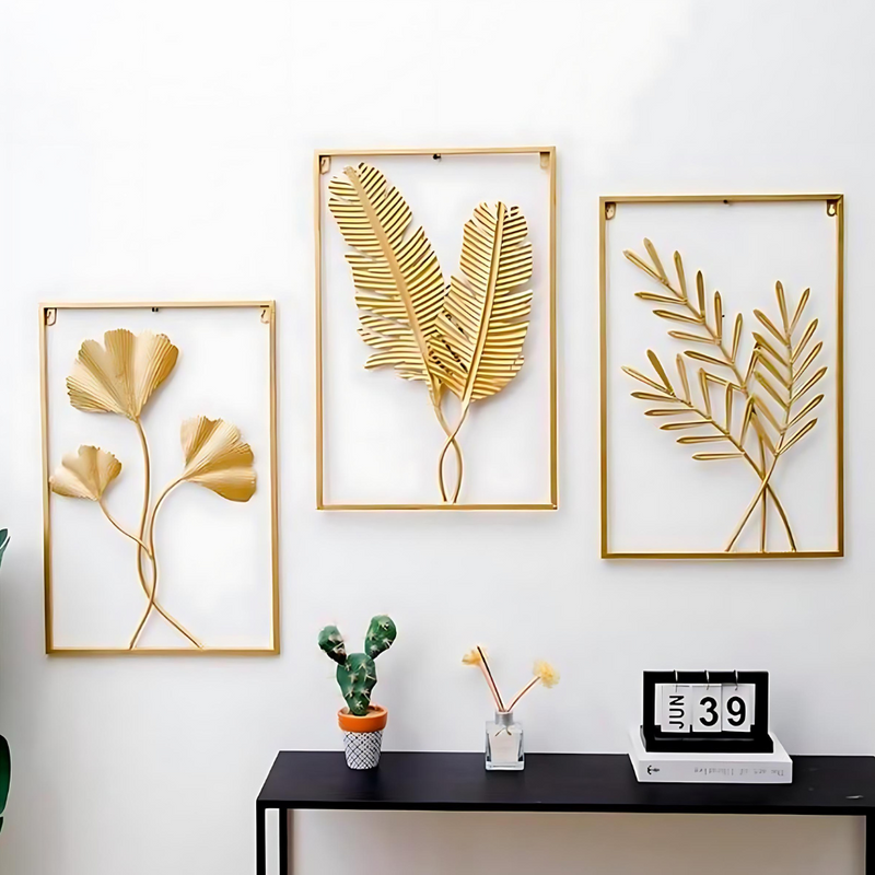 LuxiLeaf - Złota Dekoracja Ścienna