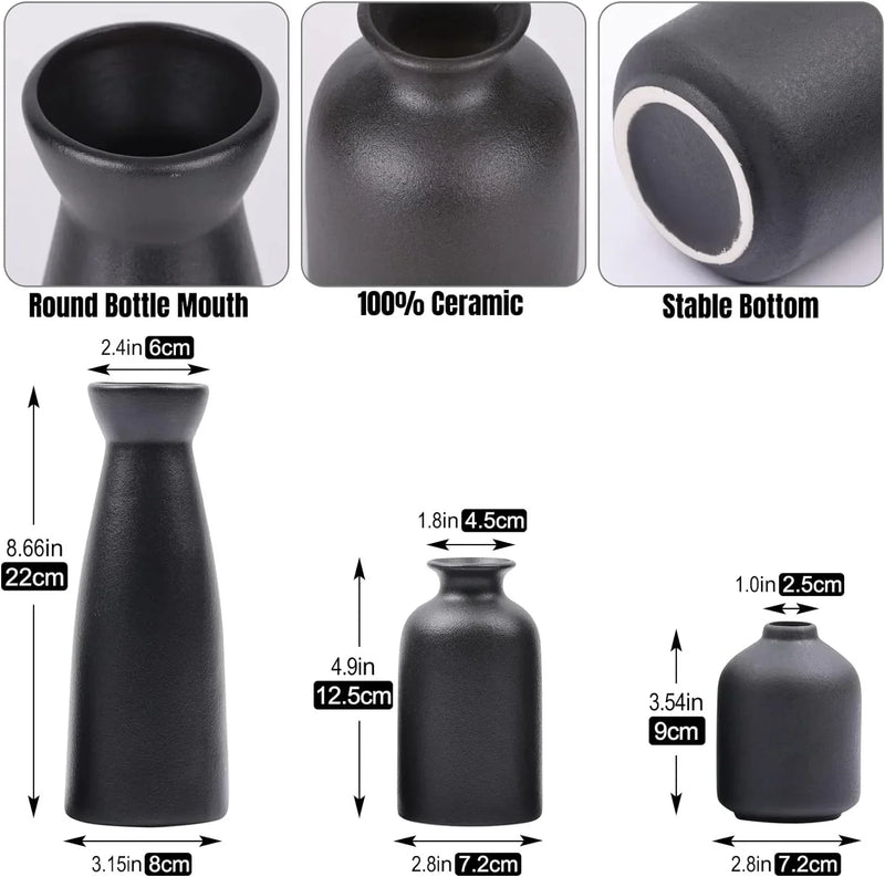 Minimalistyczny Zestaw Wazonów Ceramicznych - Ponadczasowy i Elegancki