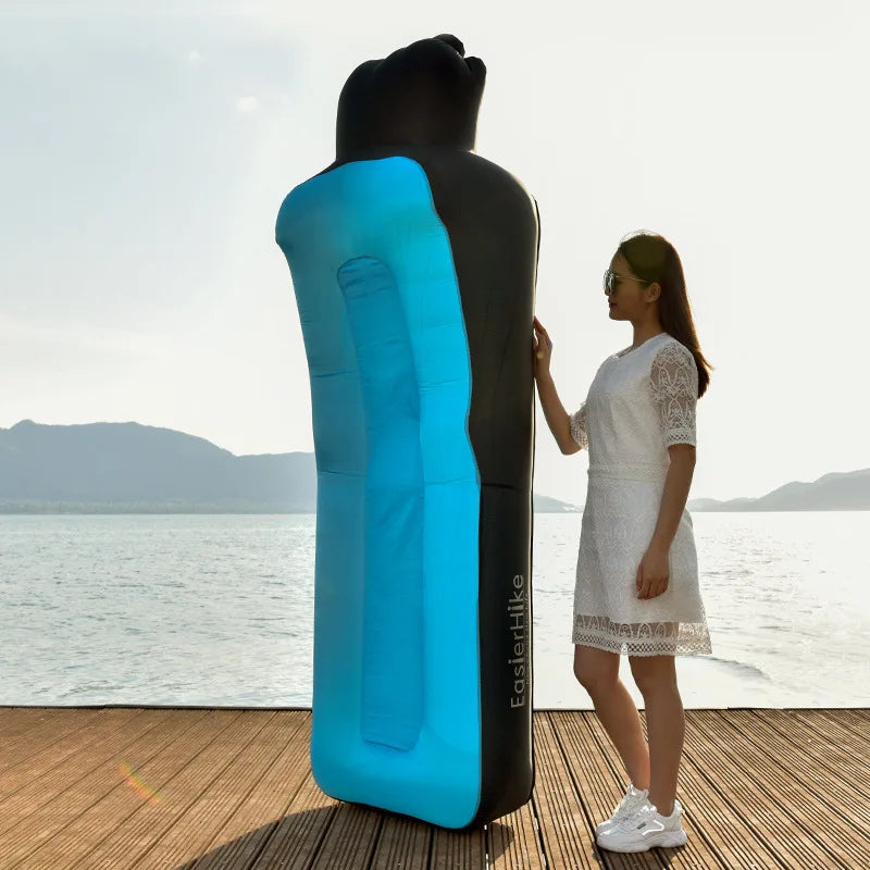 Nadmuchiwany Fotel Leniwy na Zewnątrz - Przenośny Leżak do Kempingu i na Plażę