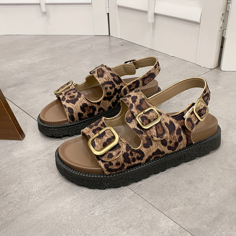 Sandale damă la modă cu platformă și imprimeu de leopard – confort și stil într-un singur produs