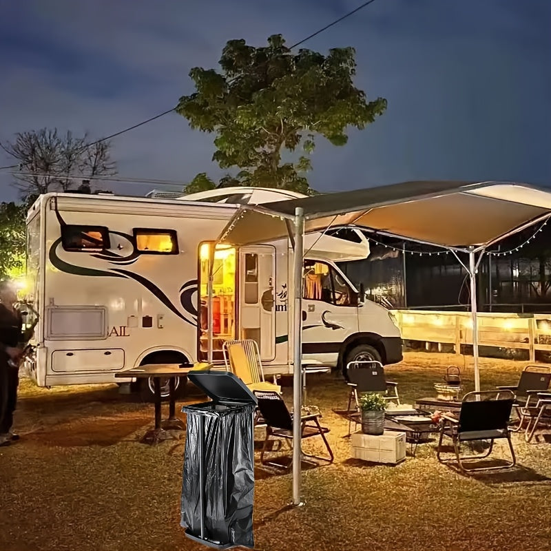 Regulowany Składany Uchwyt na Worki na Śmieci – Trójczłonowy Stojak z Regulacją Wysokości do Użytku w Domu lub na Zewnątrz