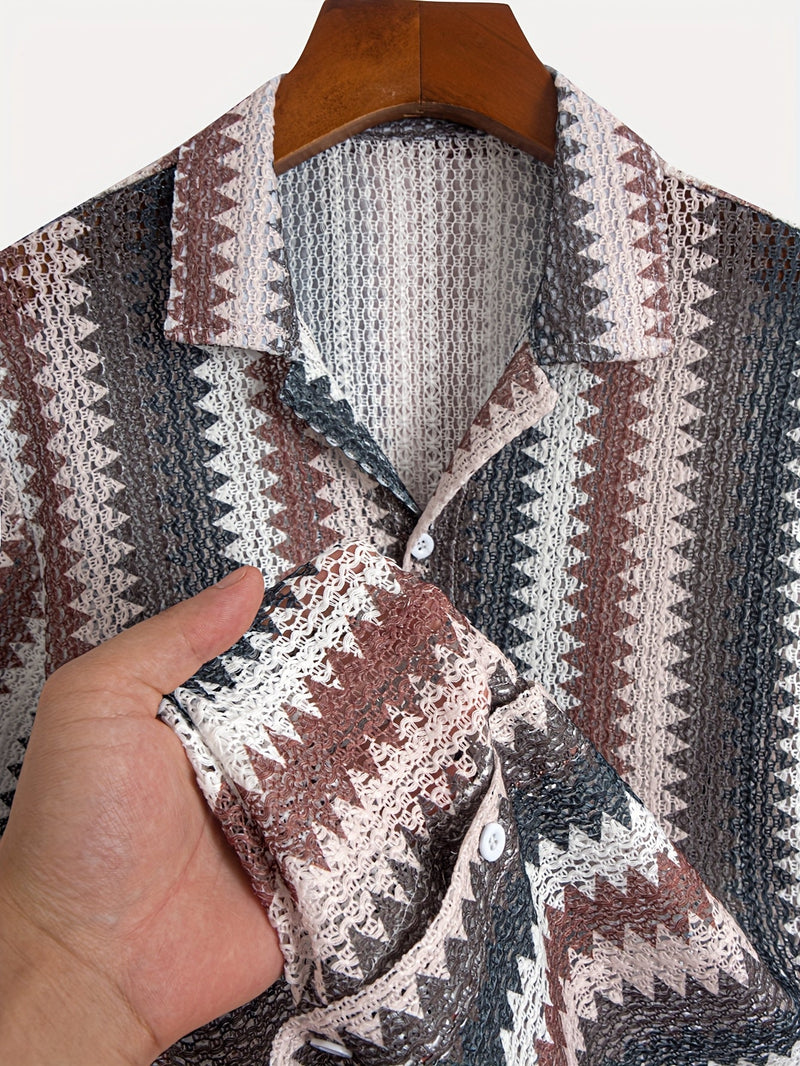 Męska Letnia Casual Koszula z Krótkim Rękawem – Woven Fabric dla Świeżego Wyglądu