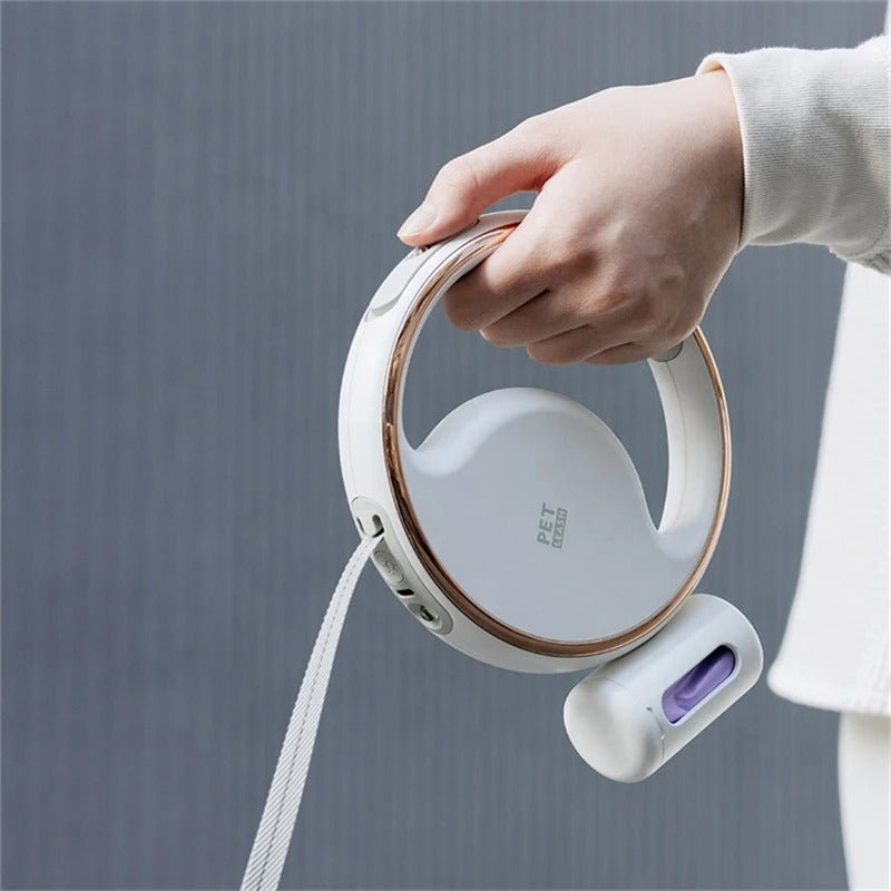 Automatyczna smycz dla psa LED – Ergonomiczny uchwyt i światło bezpieczeństwa