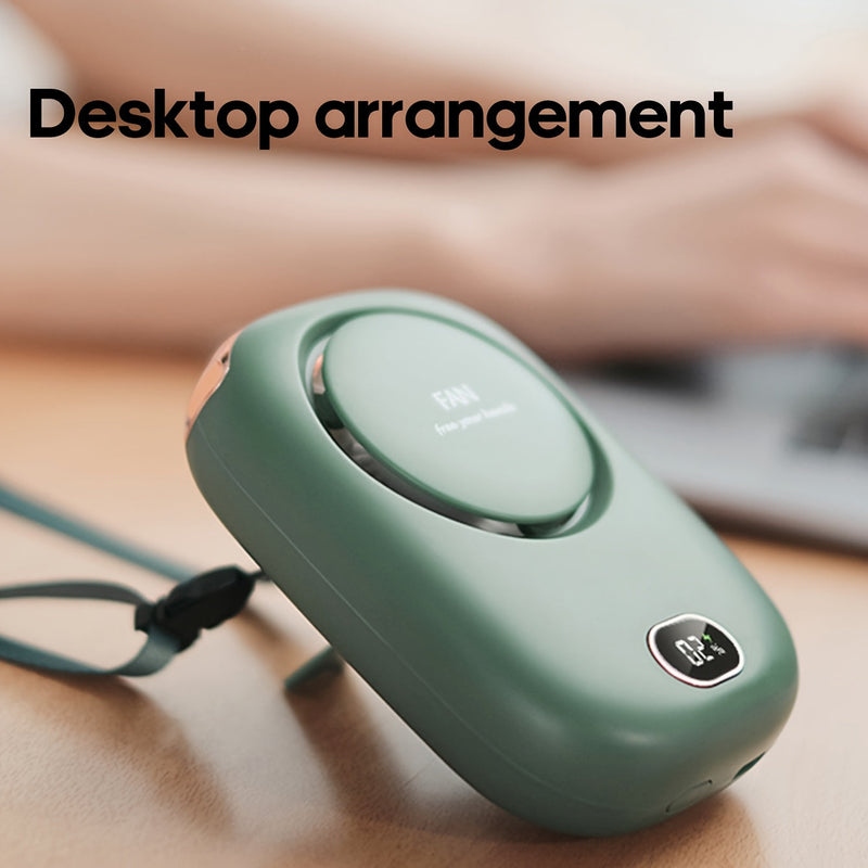 USB Ładowalny Mini Wentylator na Szyję – Lekki z Regulowanymi Prędkościami