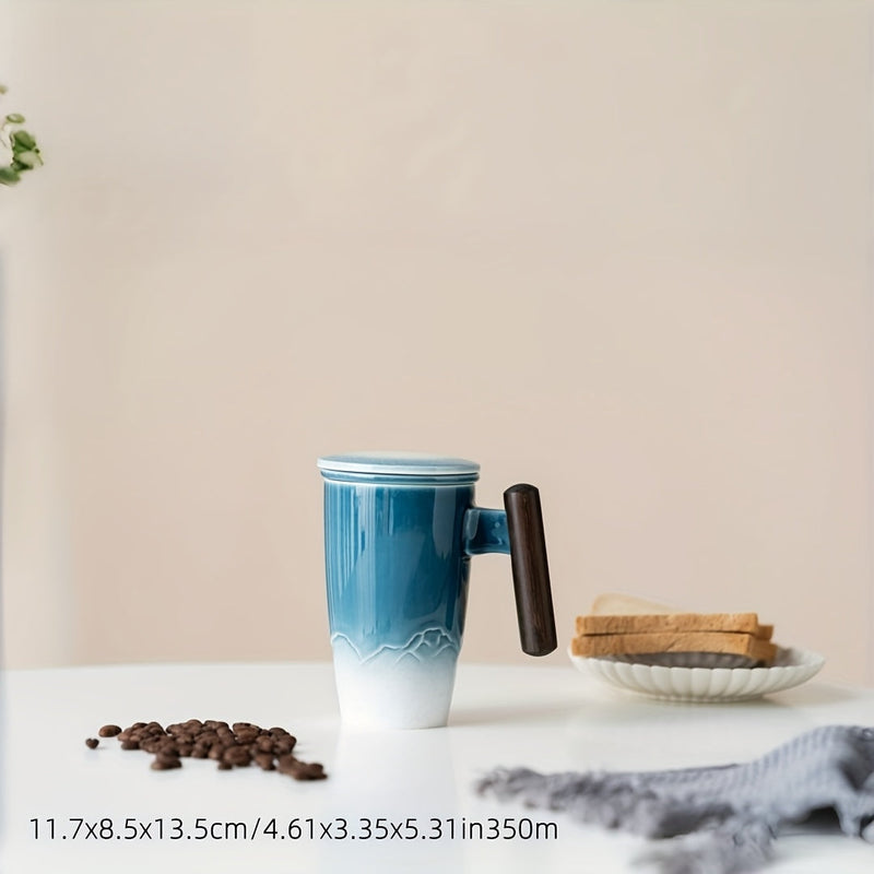 Ceașcă ceramică de ceai realizată manual cu sită – design autentic și utilizare practică