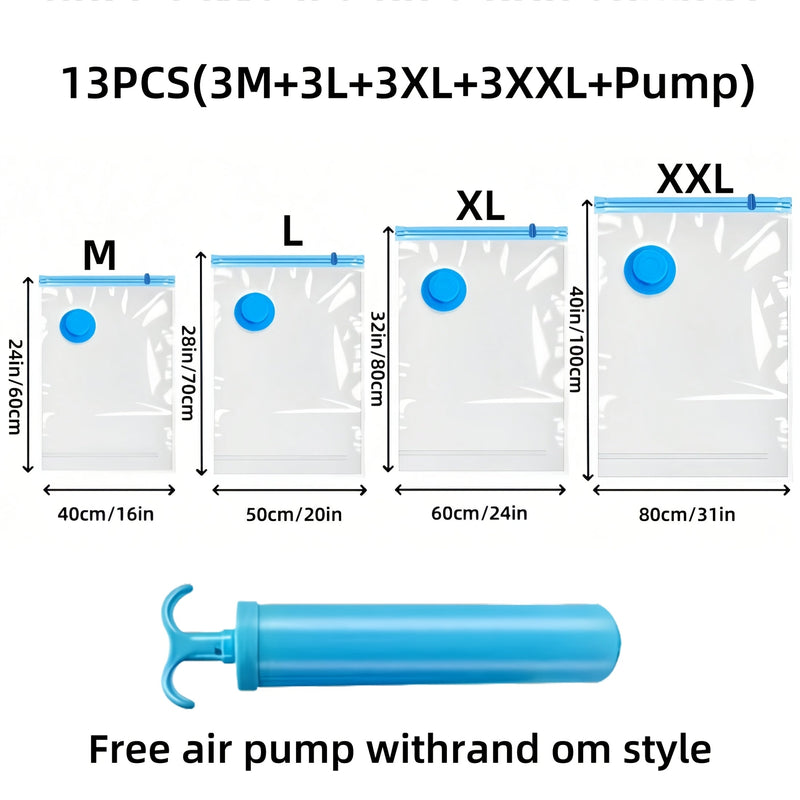 Zestaw Ekstra Dużych Worków Próżniowych – Wielokrotnego Użytku, Wodoodpornych i Oszczędzających Miejsce