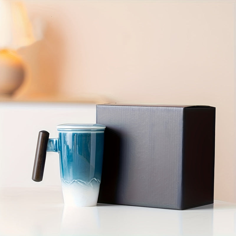 Ceașcă ceramică de ceai realizată manual cu sită – design autentic și utilizare practică