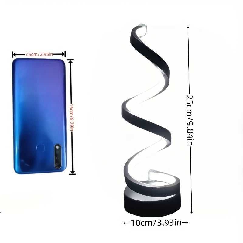 Lampa Biurkowa LED w Kształcie Spirali – Nowoczesne, Dimmowalne Oświetlenie