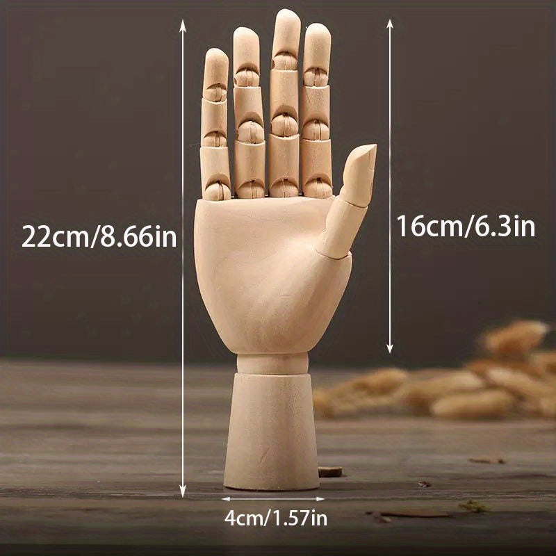 Nordycki Kreatywny Drewniany Model Ręki – Ruchomy i Stylowy Obiekt Dekoracyjny