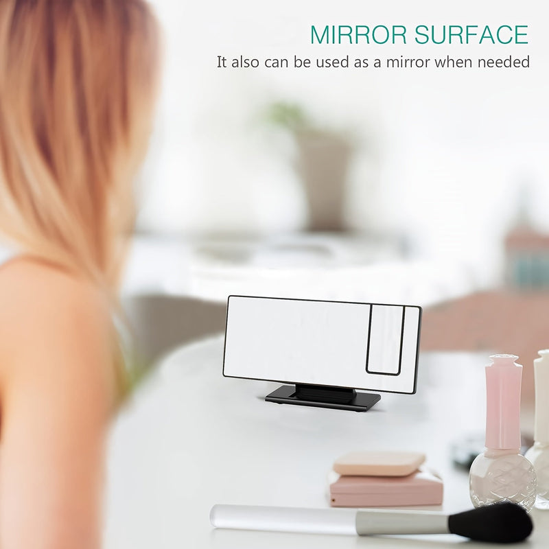 Projektor LED z budzikiem z regulacją 180° – Wyraźny wyświetlacz i funkcja drzemki do sypialni lub biura